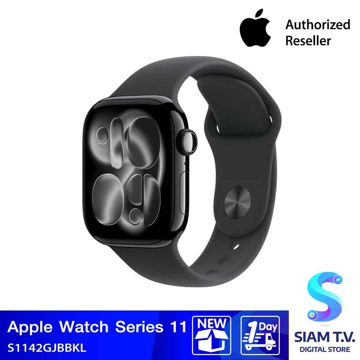 Apple Watch Series 11 รุ่น GPS | ตัวเรือนอะลูมิเนียม สีดำเจ็ทแบล็ค 42 มม. | สายแบบ Sport Band สีดำ ขนาด M/L