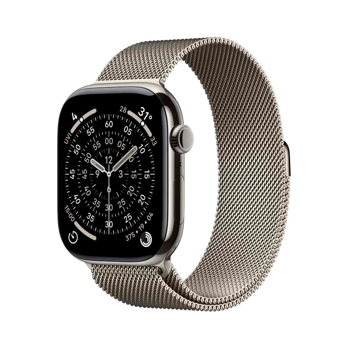 Apple Watch Series 11 รุ่น GPS + CELLULAR | ตัวเรือนไทเทเนียม สีธรรมชาติ 46 มม. | สายแบบ Milanese Loop สีธรรมชาติ ขนาด M/L