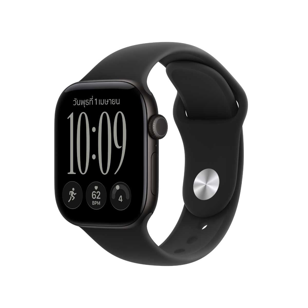 Apple Watch Series 12 รุ่น GPS ตัวเรือนอะลูมิเนียม สีดำ 42 มม. สายแบบ Sport Band สีดำ ขนาด S/M (Pre-Order รับสินค้าวันที่ 19 ต.ค. 69 เป็นต้นไป)