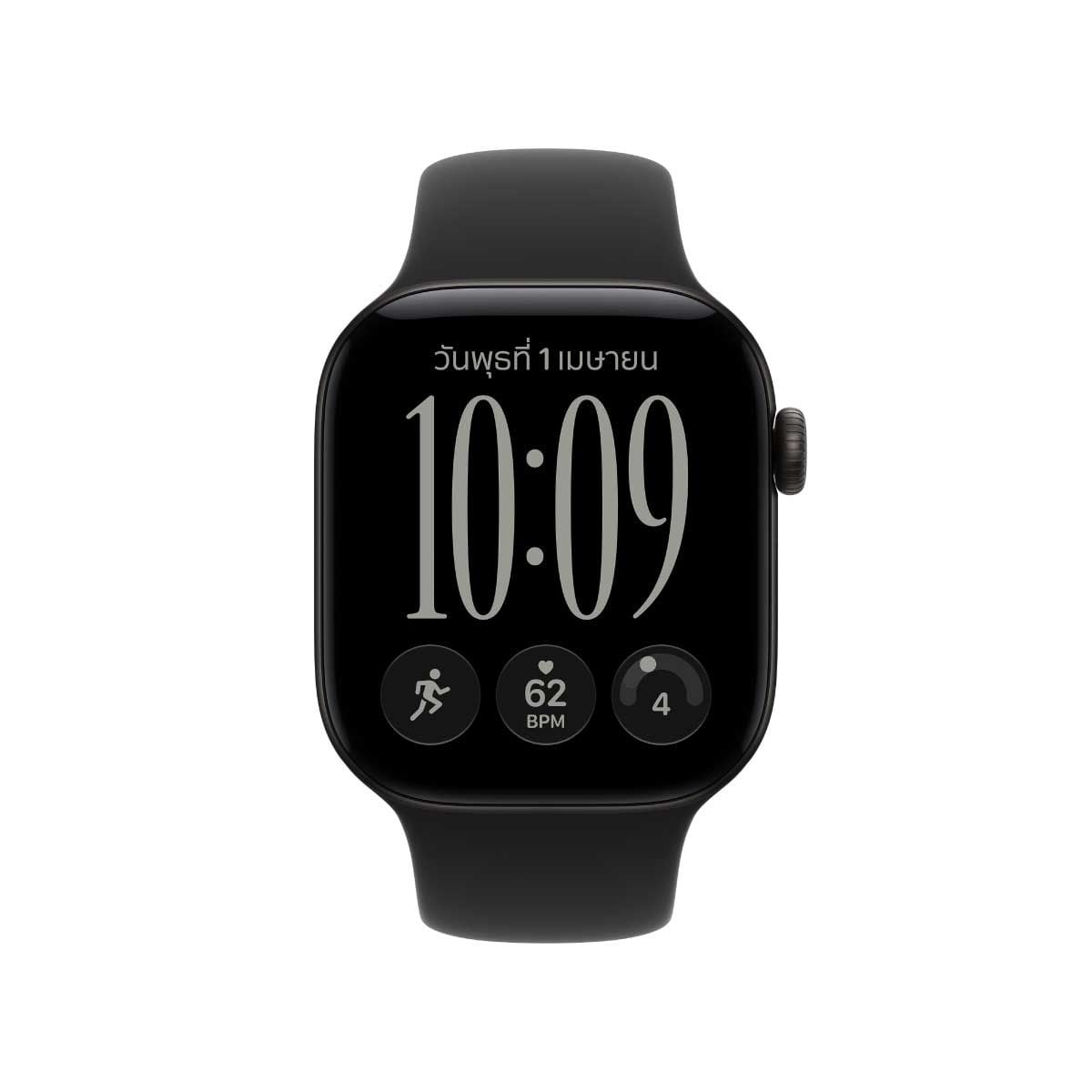Apple Watch Series 12 รุ่น GPS ตัวเรือนอะลูมิเนียม สีดำ 42 มม. สายแบบ Sport Band สีดำ ขนาด S/M (Pre-Order รับสินค้าวันที่ 19 ต.ค. 69 เป็นต้นไป)