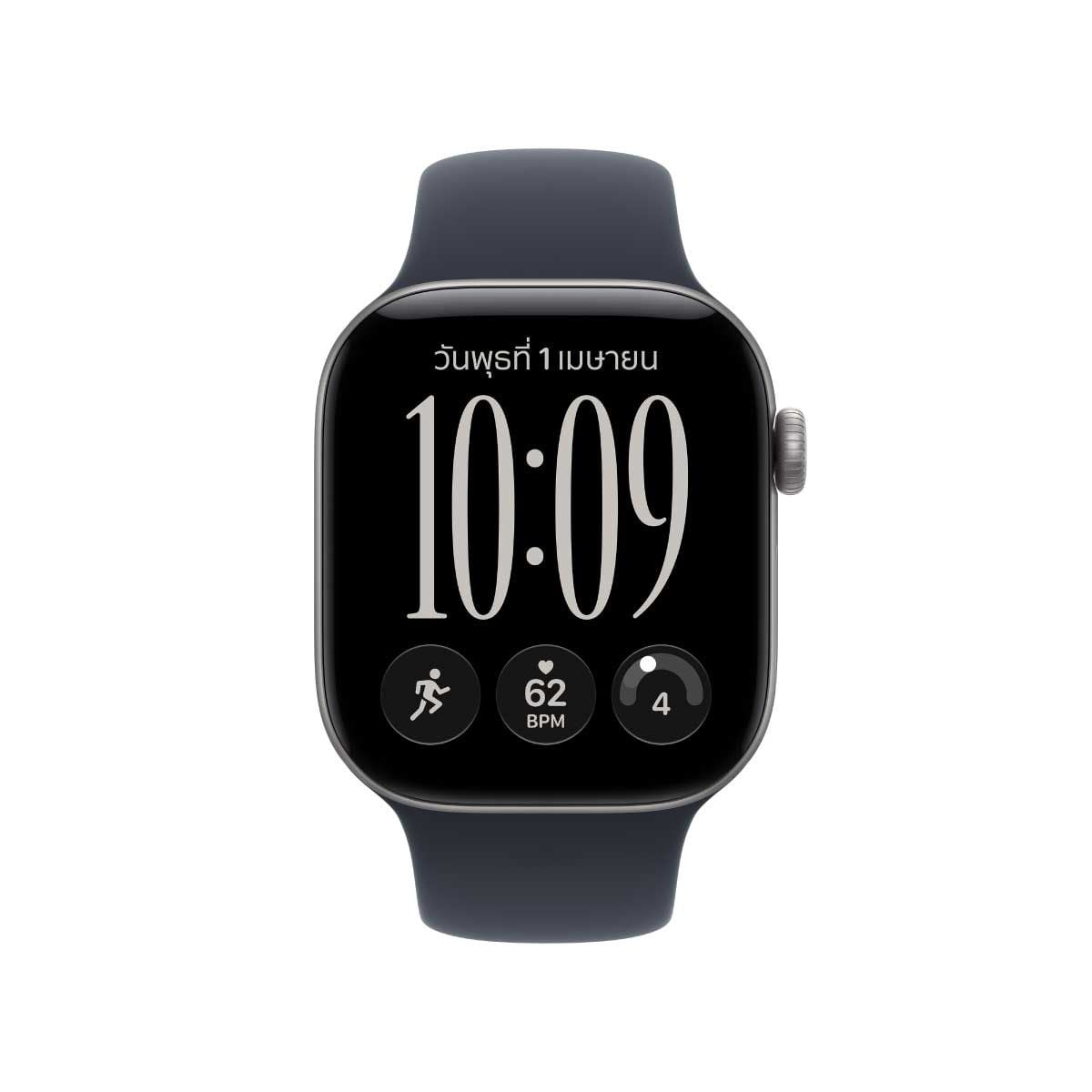 Apple Watch Series 12 รุ่น GPS ตัวเรือนอะลูมิเนียม สีเทาสเปซเกรย์ 42 มม. สายแบบ Sport Band สีนาวีบลู ขนาด S/M (Pre-Order รับสินค้าวันที่ 19 ต.ค. 69 เป็นต้นไป)