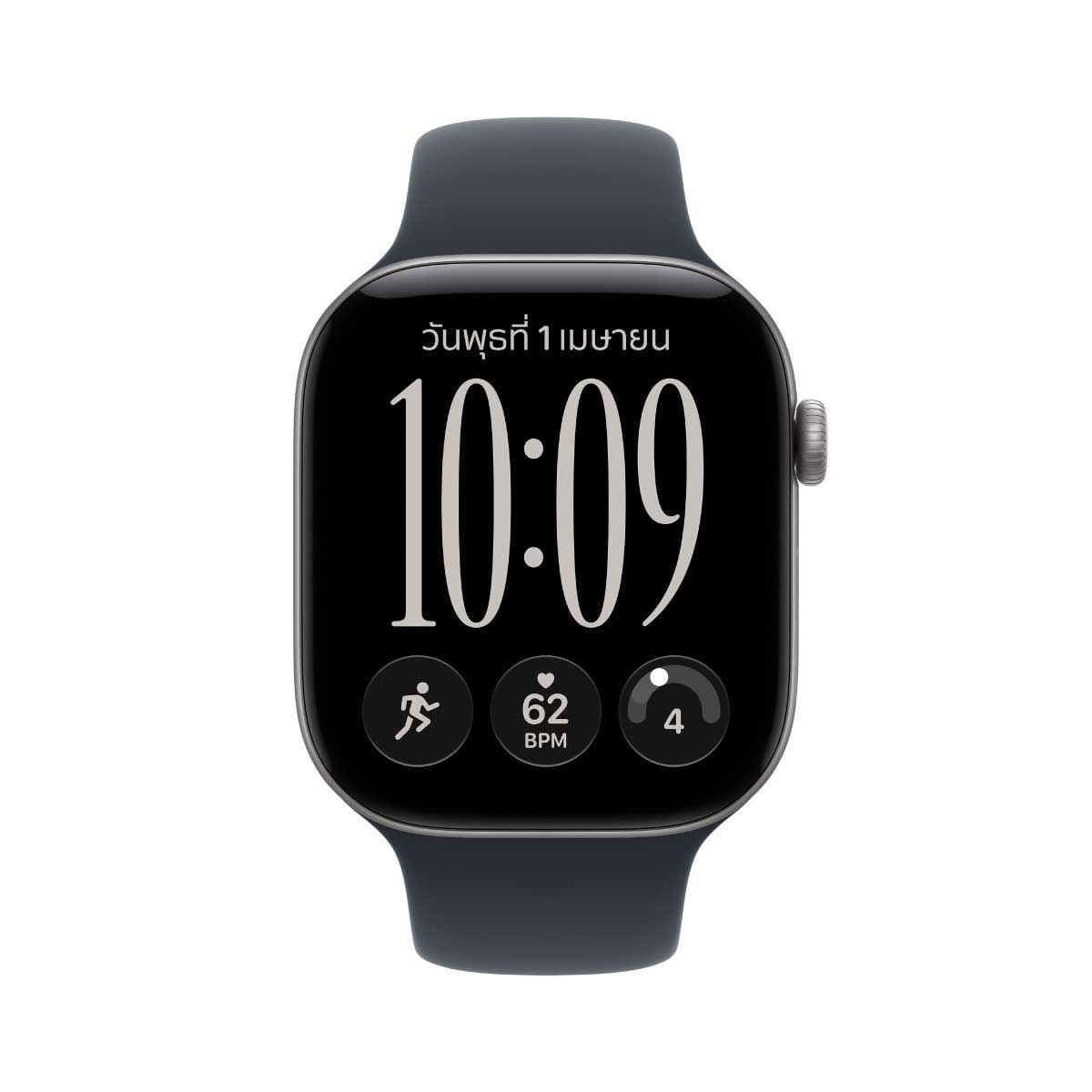 Apple Watch Series 12 รุ่น GPS + Cellular ตัวเรือนอะลูมิเนียม สีเทาสเปซเกรย์ 46 มม. สายแบบ Sport Band สีนาวีบลู ขนาด M/L (Pre-Order รับสินค้าวันที่ 19 ต.ค. 69 เป็นต้นไป)