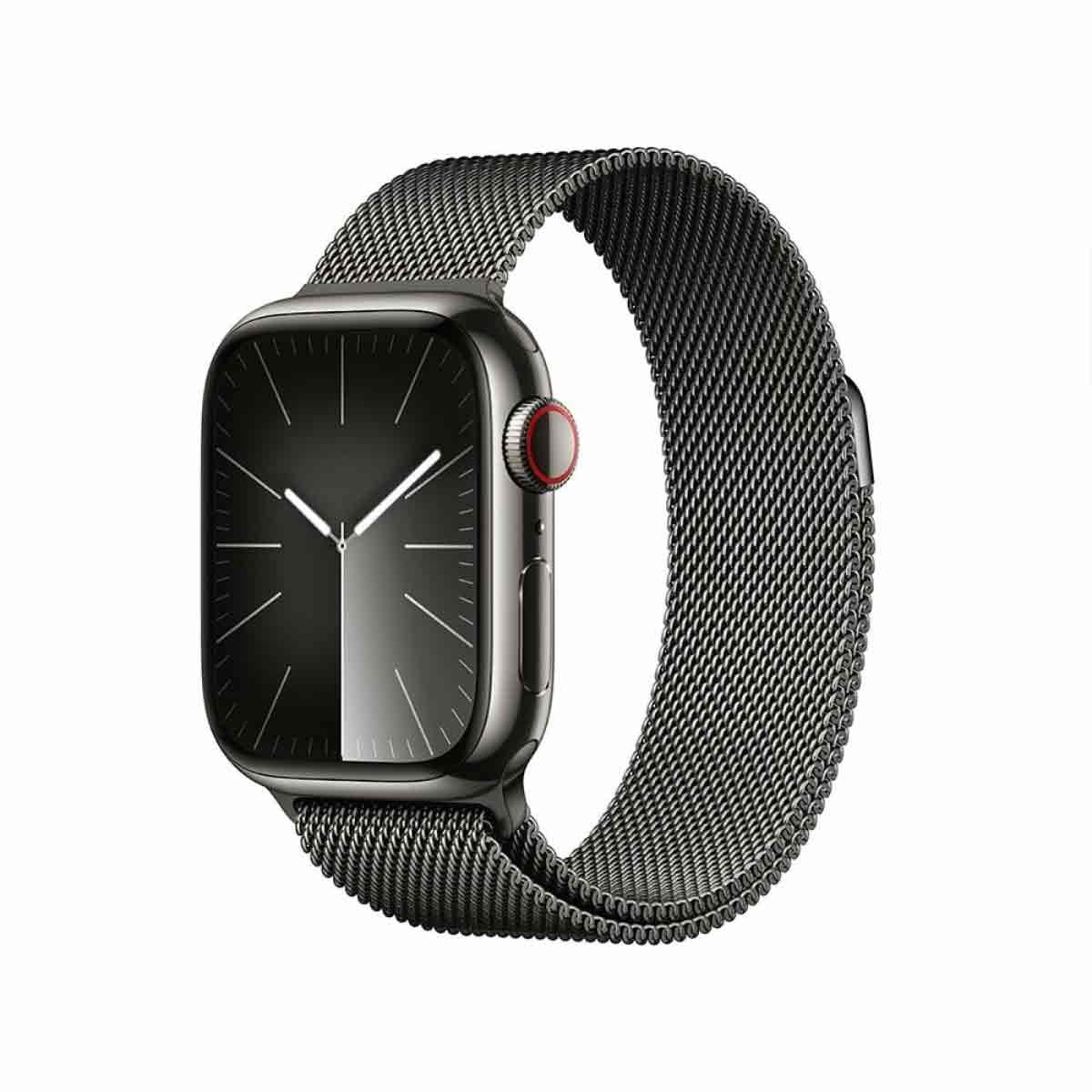Apple Watch Series 9 ตัวเรือนสแตนเลสสตีล สี Graphite ขนาด 45มม. รุ่น GPS+Cellular สายแบบ Milanese Loop