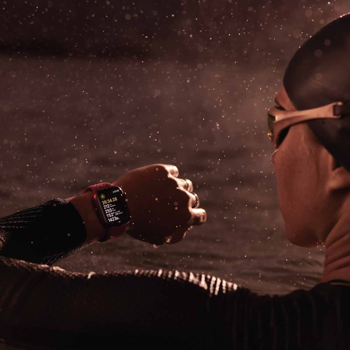 Apple Watch Series 9 ตัวเรือนอะลูมิเนียม สี Pink ขนาด 45มม. รุ่น GPS สายแบบ Sport Loop