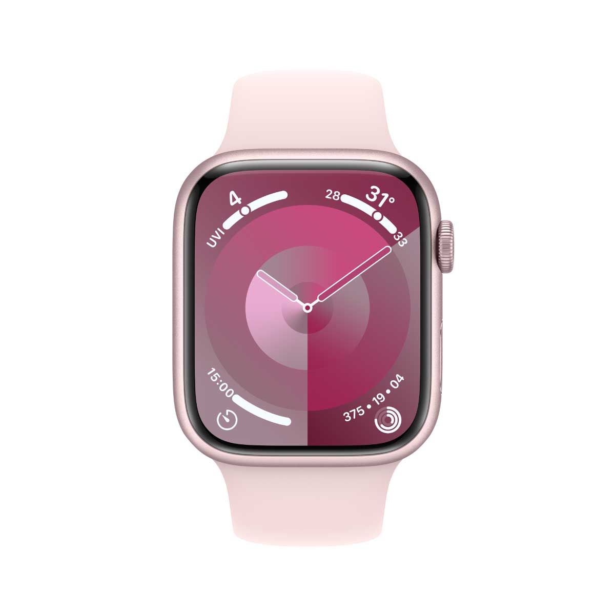 Apple Watch Series 9 ตัวเรือนอะลูมิเนียม สี Pink ขนาด 45มม. รุ่น GPS สายแบบ Sport Band (S/M)