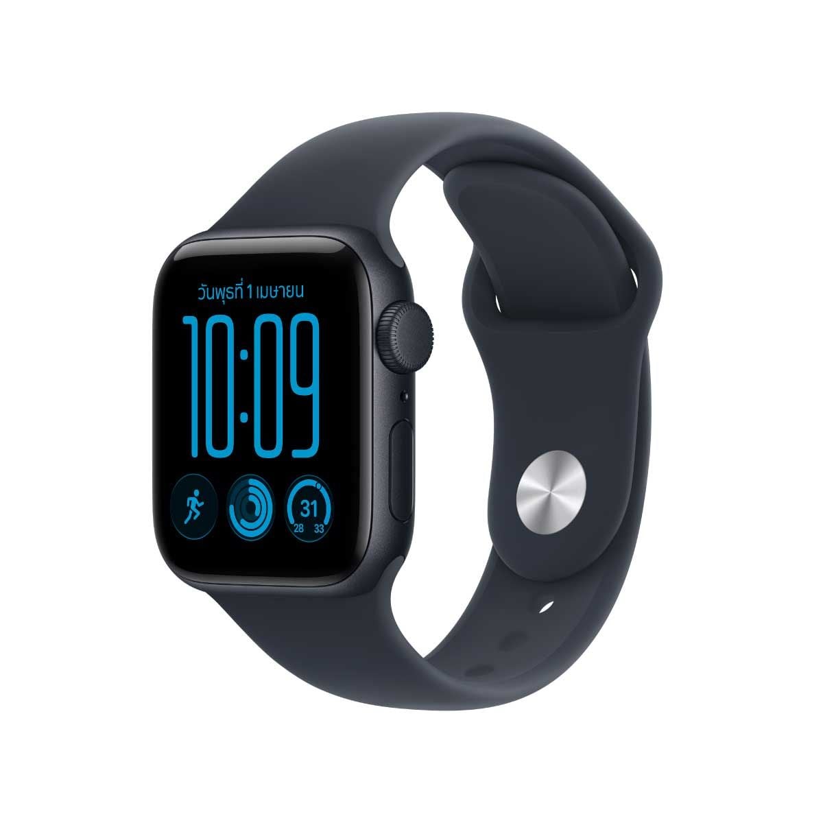 Apple Watch SE 3 รุ่น GPS ตัวเรือนอะลูมิเนียม สีมิดไนท์ 40 มม. สายแบบ Sport Band สีนาวีบลู ขนาด S/M