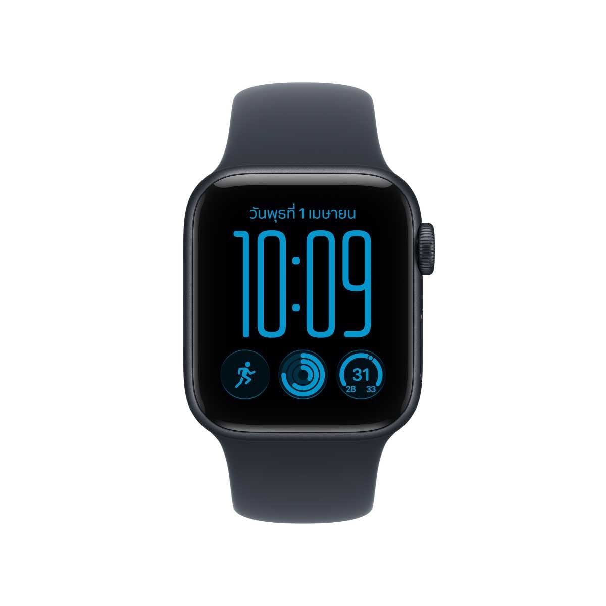 Apple Watch SE 3 รุ่น GPS ตัวเรือนอะลูมิเนียม สีมิดไนท์ 40 มม. สายแบบ Sport Band สีนาวีบลู ขนาด S/M