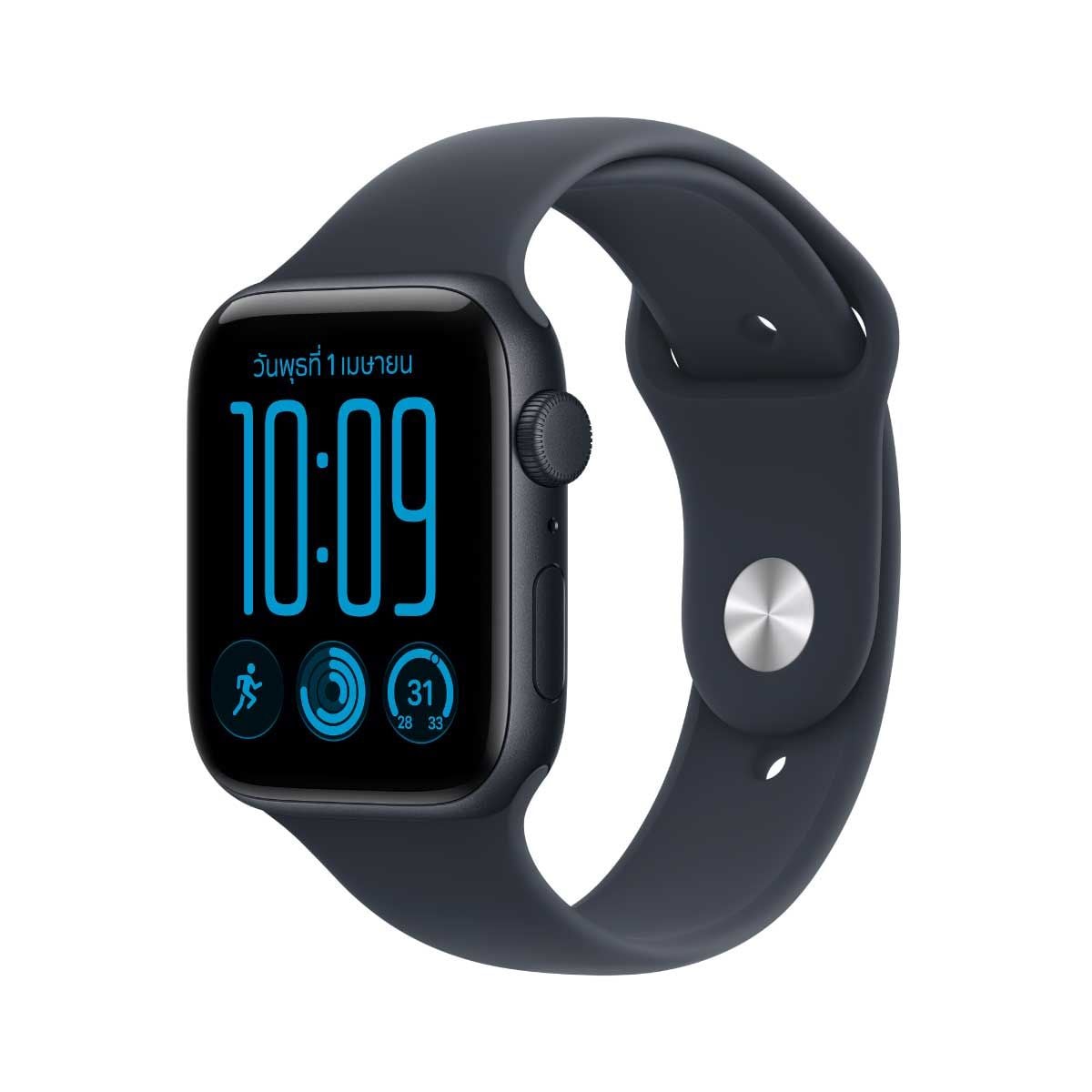 Apple Watch SE 3 รุ่น GPS ตัวเรือนอะลูมิเนียม สีมิดไนท์ 44 มม. สายแบบ Sport Band สีนาวีบลู ขนาด M/L