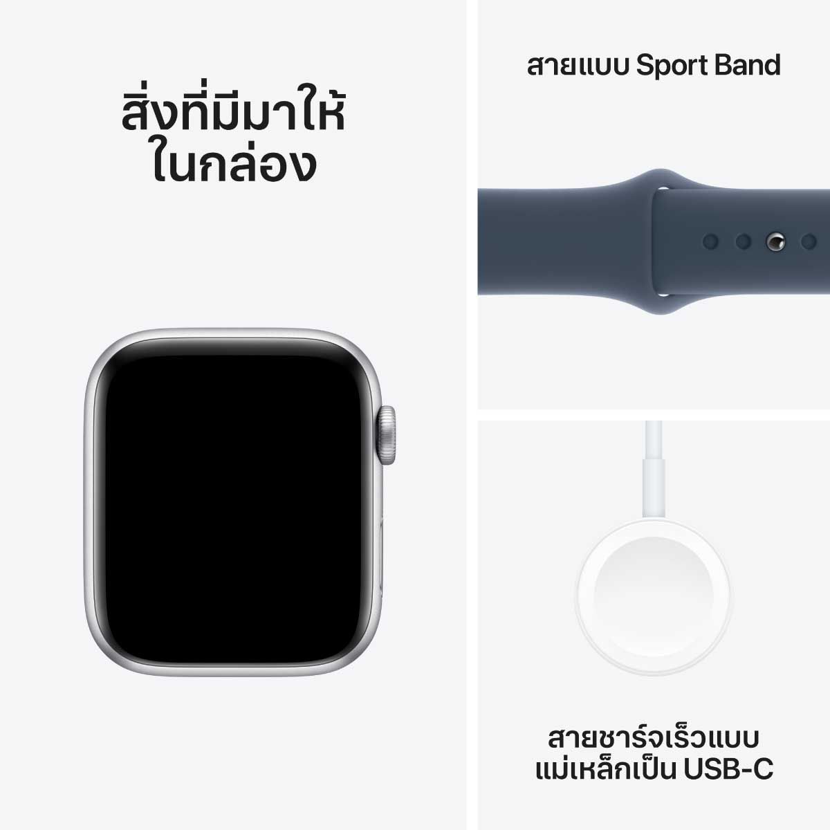 Apple Watch SE Silver  44 mm GPS  Aluminium Case Sport Band