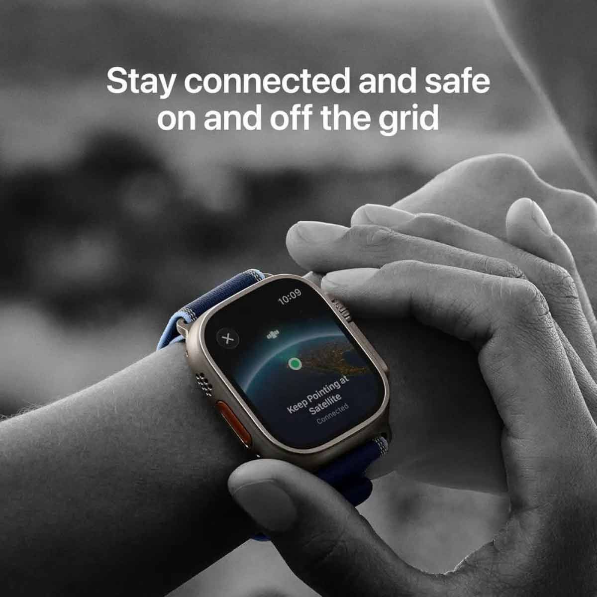 Apple Watch Ultra 3 รุ่น GPS + CELLULAR | ตัวเรือนไทเทเนียมธรรมชาติ 49 มม. | สายแบบ Ocean Band สีน้ำเงินแองเคอร์บลู