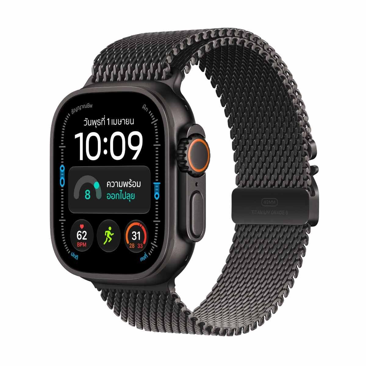 Apple Watch Ultra 4 รุ่น GPS + Cellular ตัวเรือนไทเทเนียม สีดำ 49 มม. สายแบบ Milanese Loop ไทเทเนียมดำ ขนาด L (Pre-Order รับสินค้าวันที่ 19 ต.ค. 69 เป็นต้นไป)