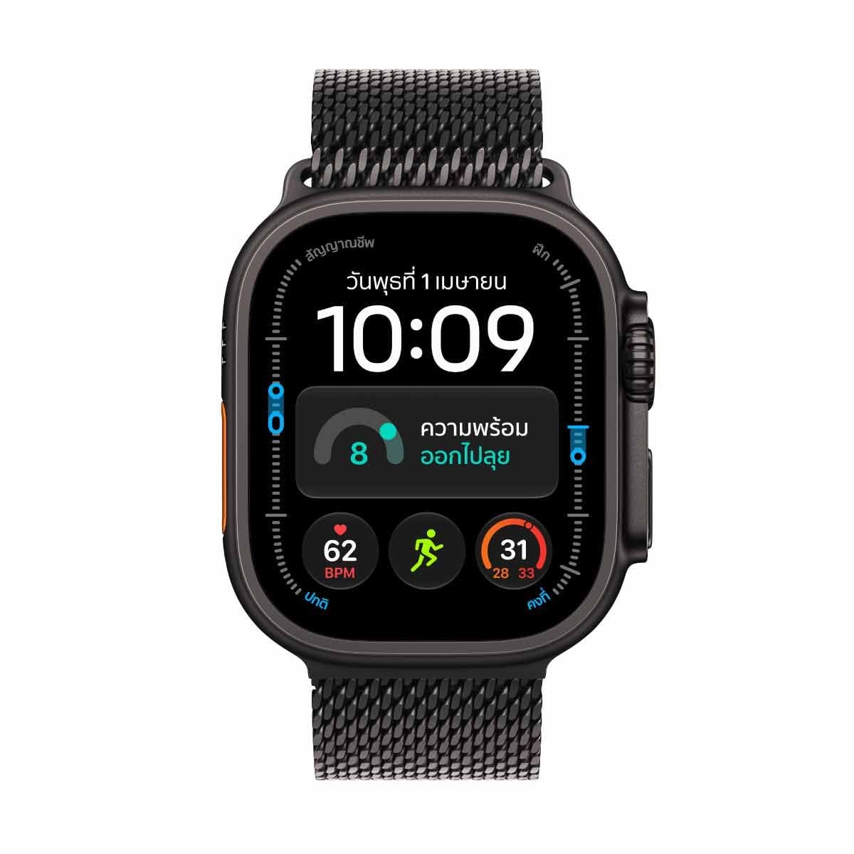 Apple Watch Ultra 4 รุ่น GPS + Cellular ตัวเรือนไทเทเนียม สีดำ 49 มม. สายแบบ Milanese Loop ไทเทเนียมดำ ขนาด L (Pre-Order รับสินค้าวันที่ 19 ต.ค. 69 เป็นต้นไป)