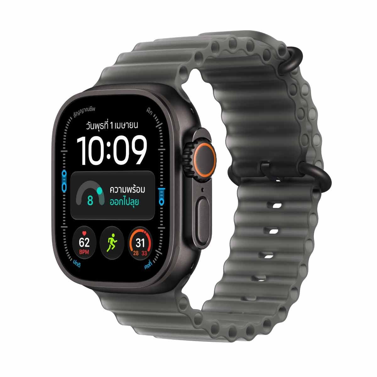 Apple Watch Ultra 4 รุ่น GPS + Cellular ตัวเรือนไทเทเนียม สีดำ 49 มม. สายแบบ Ocean Band สีดำโปร่งแสง (Pre-Order รับสินค้าวันที่ 19 ต.ค. 69 เป็นต้นไป)