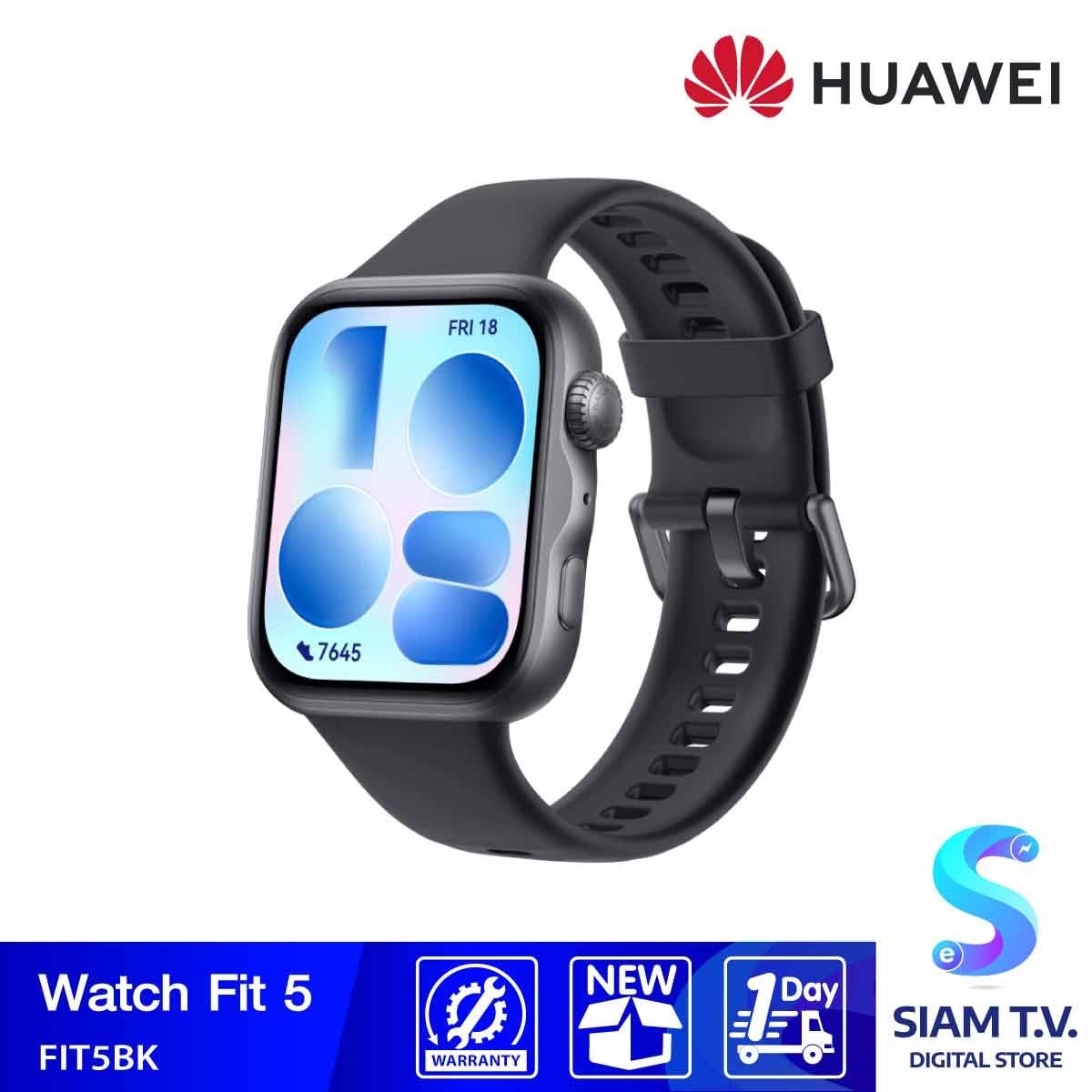 Huawei Watch Fit 5 - Black (Fluoroelastomer Strap)