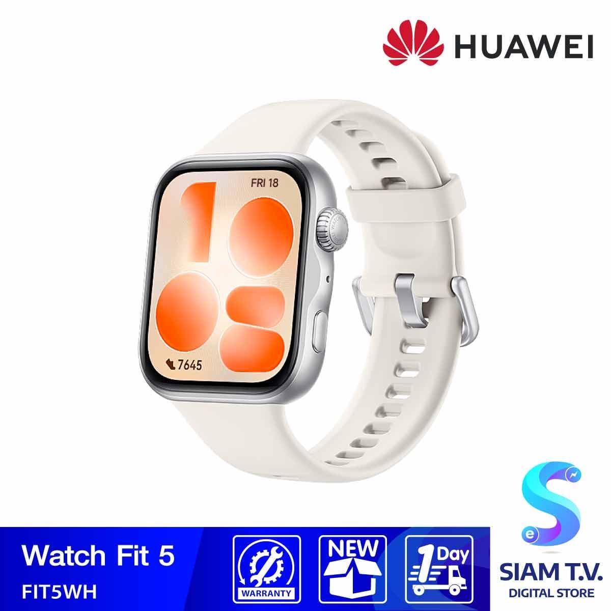 Huawei Watch Fit 5 - White (Fluoroelastomer Strap)