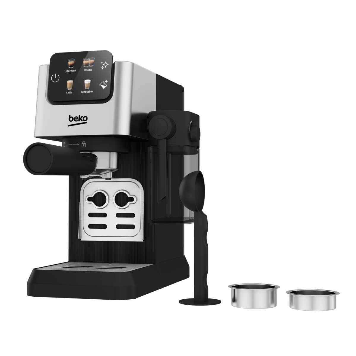 BEKO  เครื่องชงกาแฟอัตโนมัติแบบผงพร้อมที่ทำฟองนมและ Milk cup 15บาร์ รุ่นCEP5304X