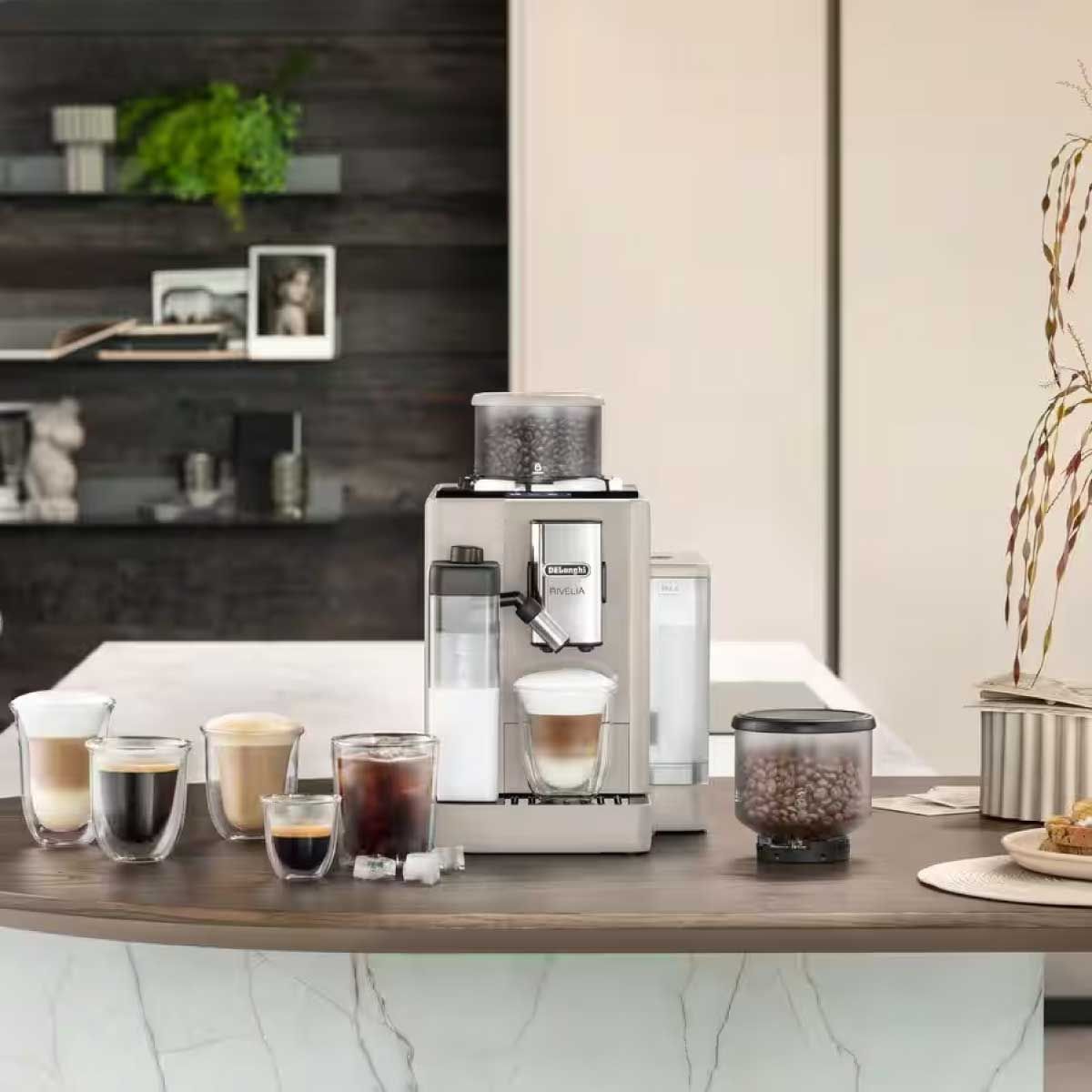DELONGHI เครื่องชงกาแฟอัตโนมัติ แรงดัน19บาร์ สีเบจ EXAM440.55BG
