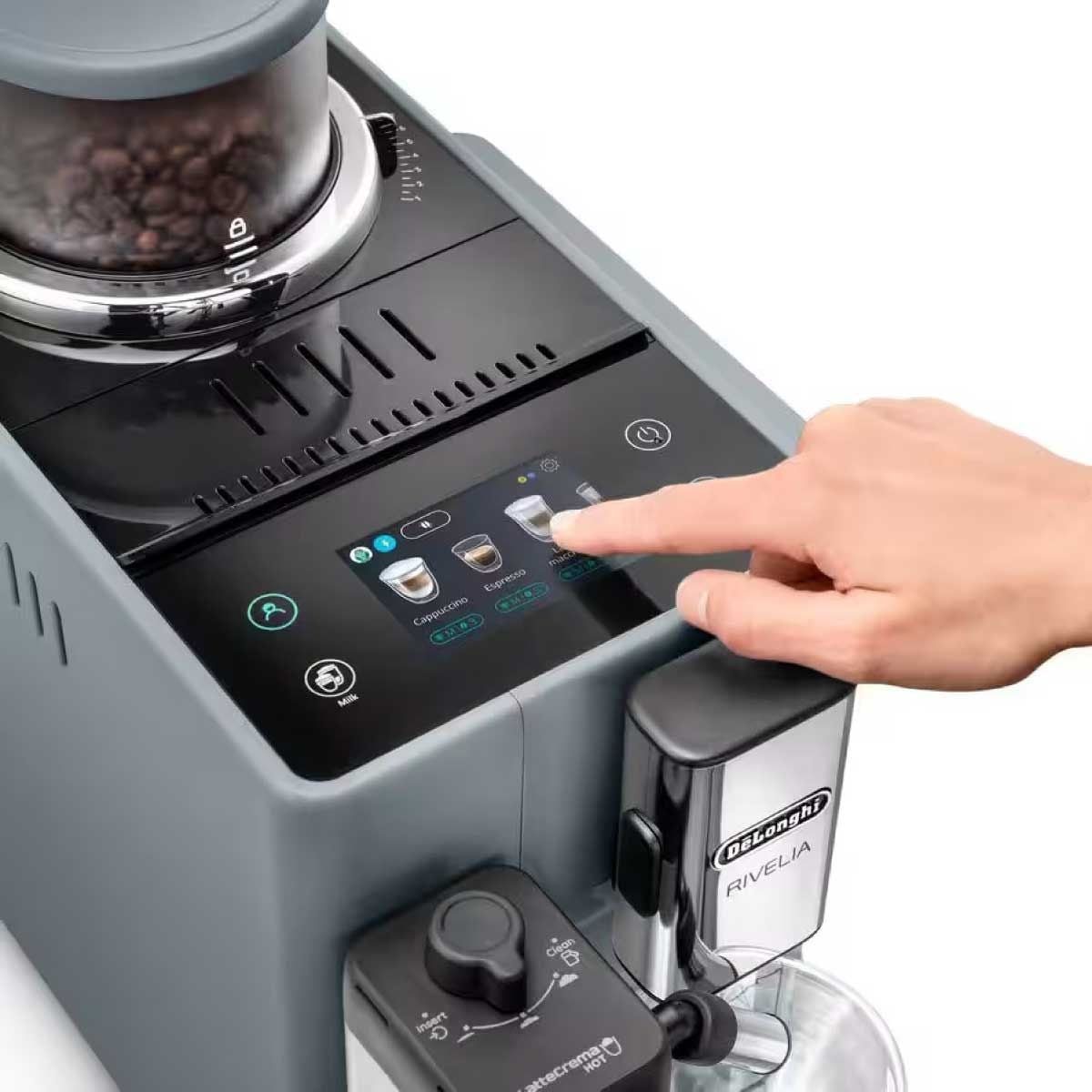 DELONGHI เครื่องชงกาแฟอัตโนมัติ แรงดัน19บาร์ สีเทา EXAM440.55G