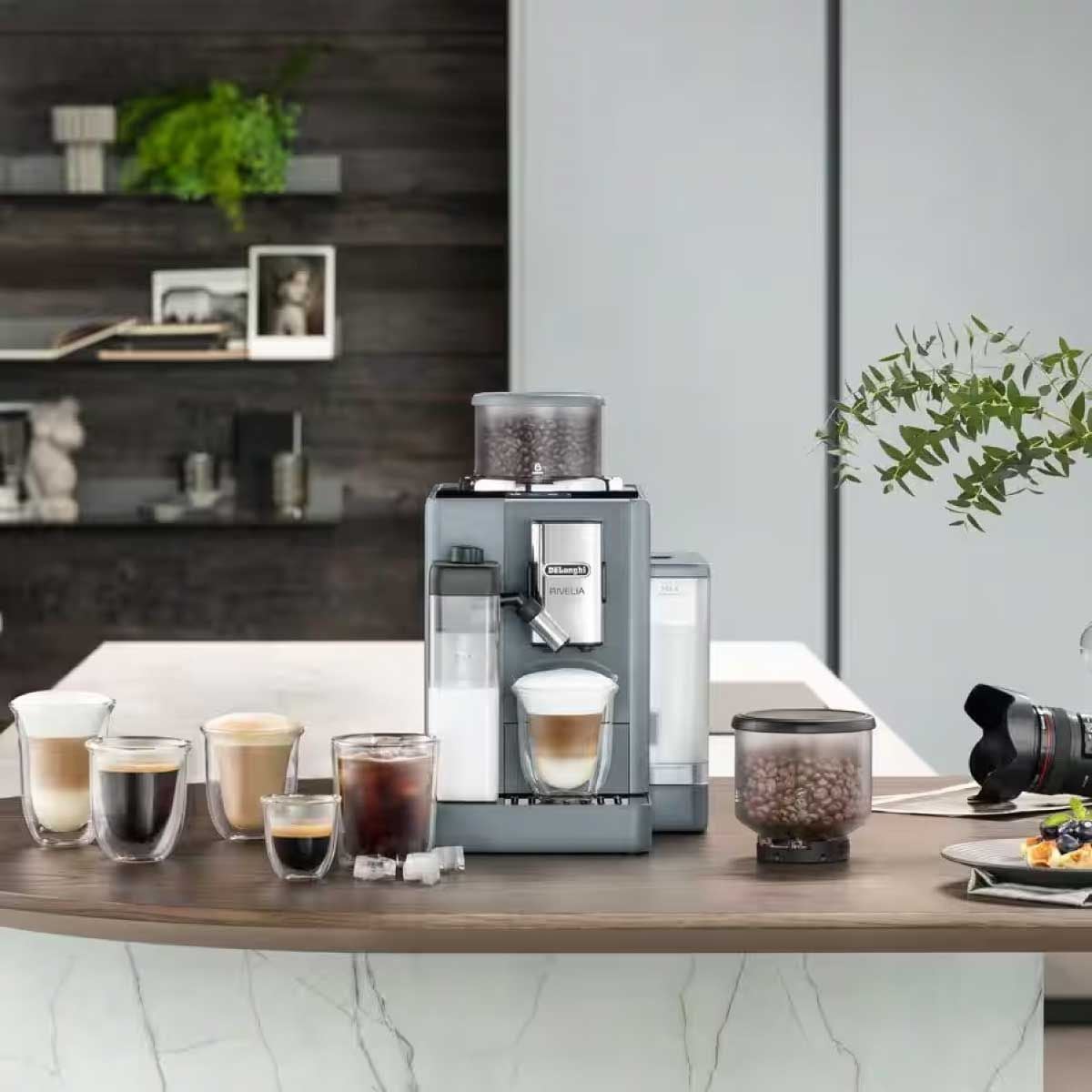 DELONGHI เครื่องชงกาแฟอัตโนมัติ แรงดัน19บาร์ สีเทา EXAM440.55G