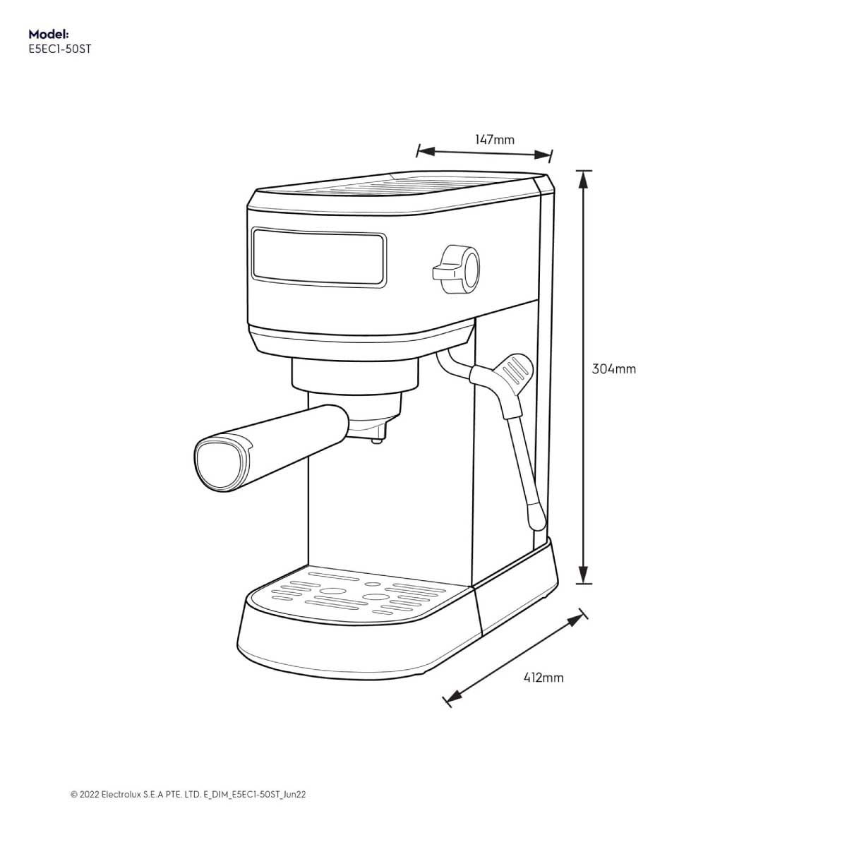 ELECTROLUX เครื่องชงกาแฟ 15บาร์ รุ่นE5EC1-50ST