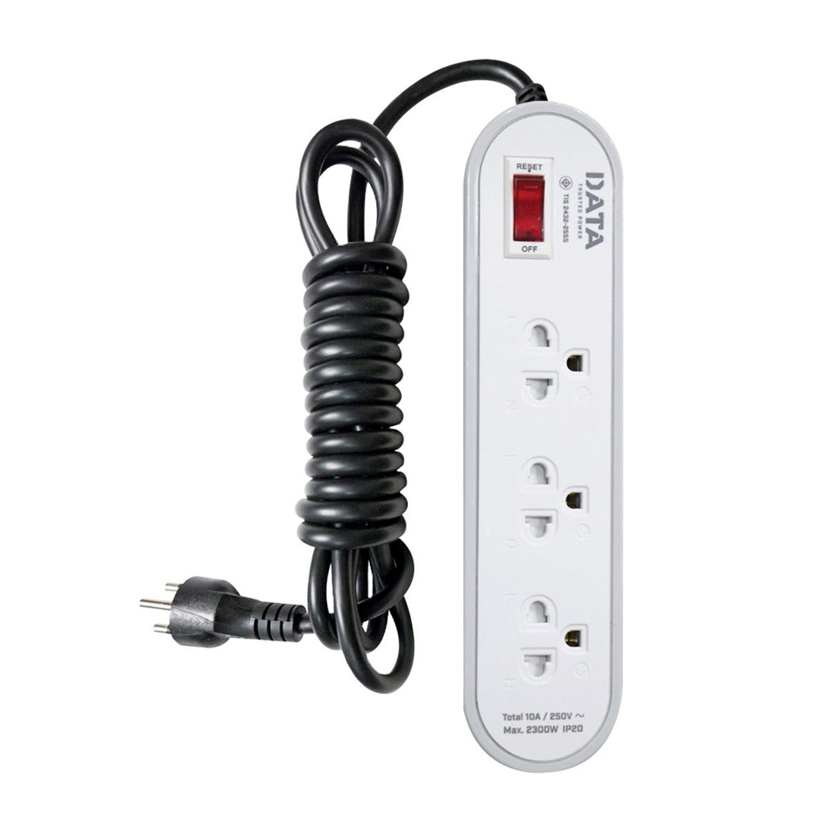 รางปลั๊กไฟ DATA รุ่น AP3146-5MGY  ปลั๊กไฟ 3 ตา 3 ช่องความยาว 5 ม.