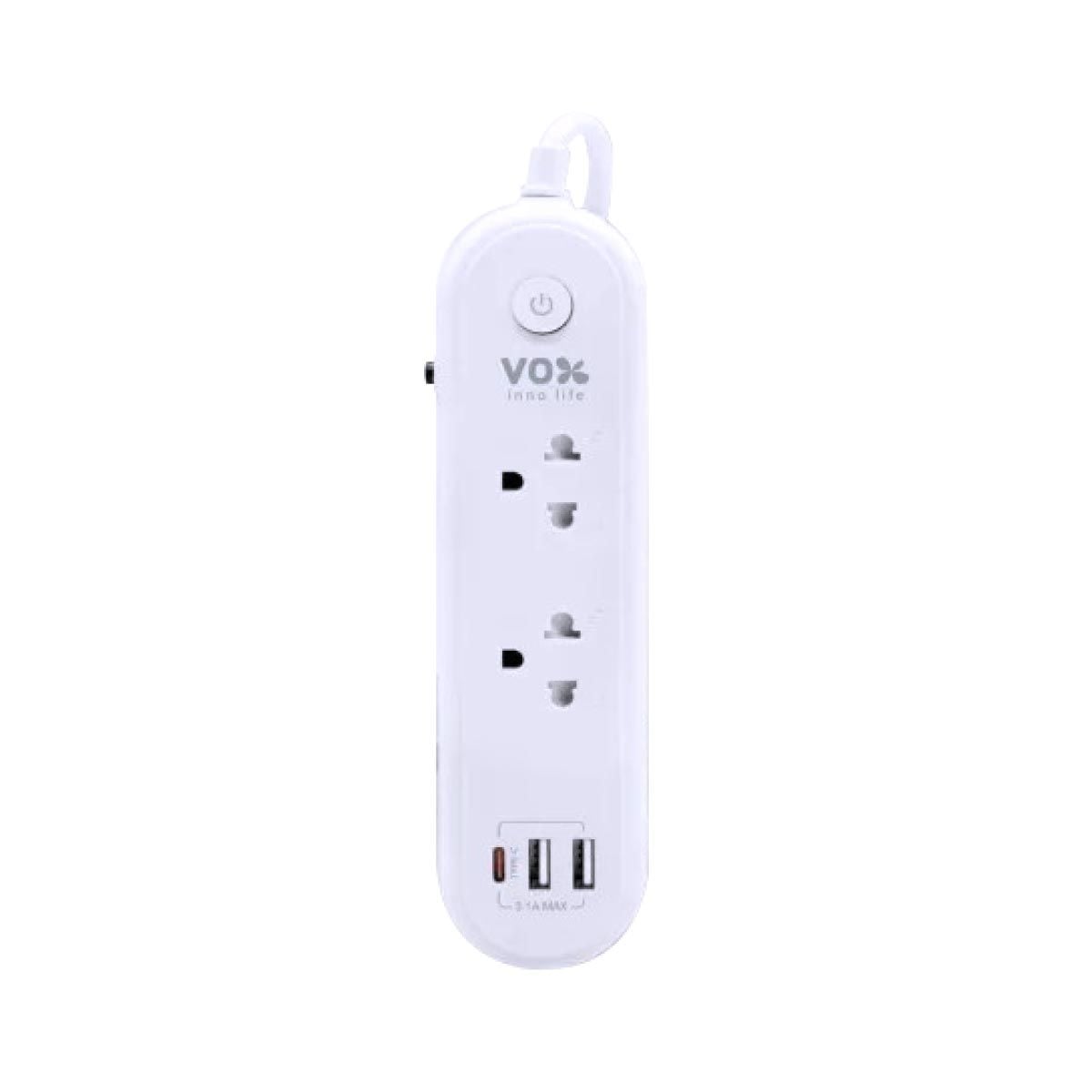 VOX   ปลั๊กVOX โนว่าไลท์ 1สวิตซ์ 2ช่อง 2USB+ 1TYPE C สีขาว3M รุ่นF5ST3-NLB1-2131