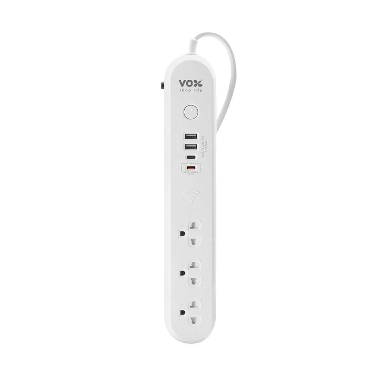 VOX  ปลั๊กโนว่าNOVA 1สวิตซ์ x 3ช่อง, 5 x USB 1C 3เมตรสีขาว รุ่น F5ST3-NON1-3141