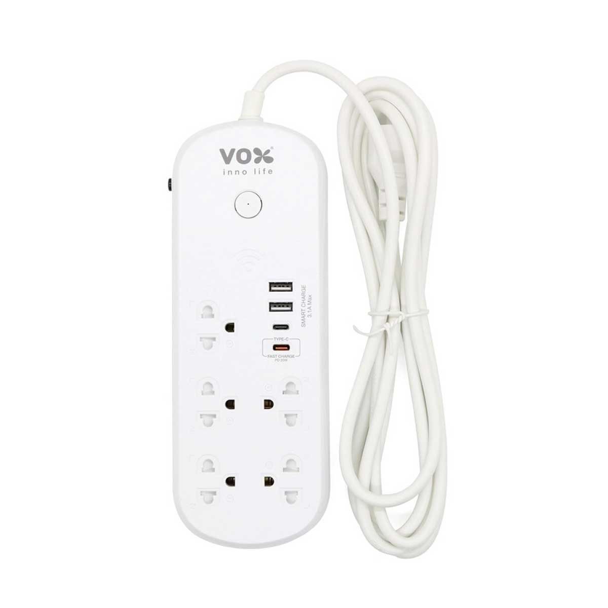 VOX ปลั๊ก NOVA iOT อัจฉริยะ (5 ช่อง,1 สวิตซ์, 2 USB, 2 Type-C, 3 ม.) รุ่น F5ST3-NON1-5141