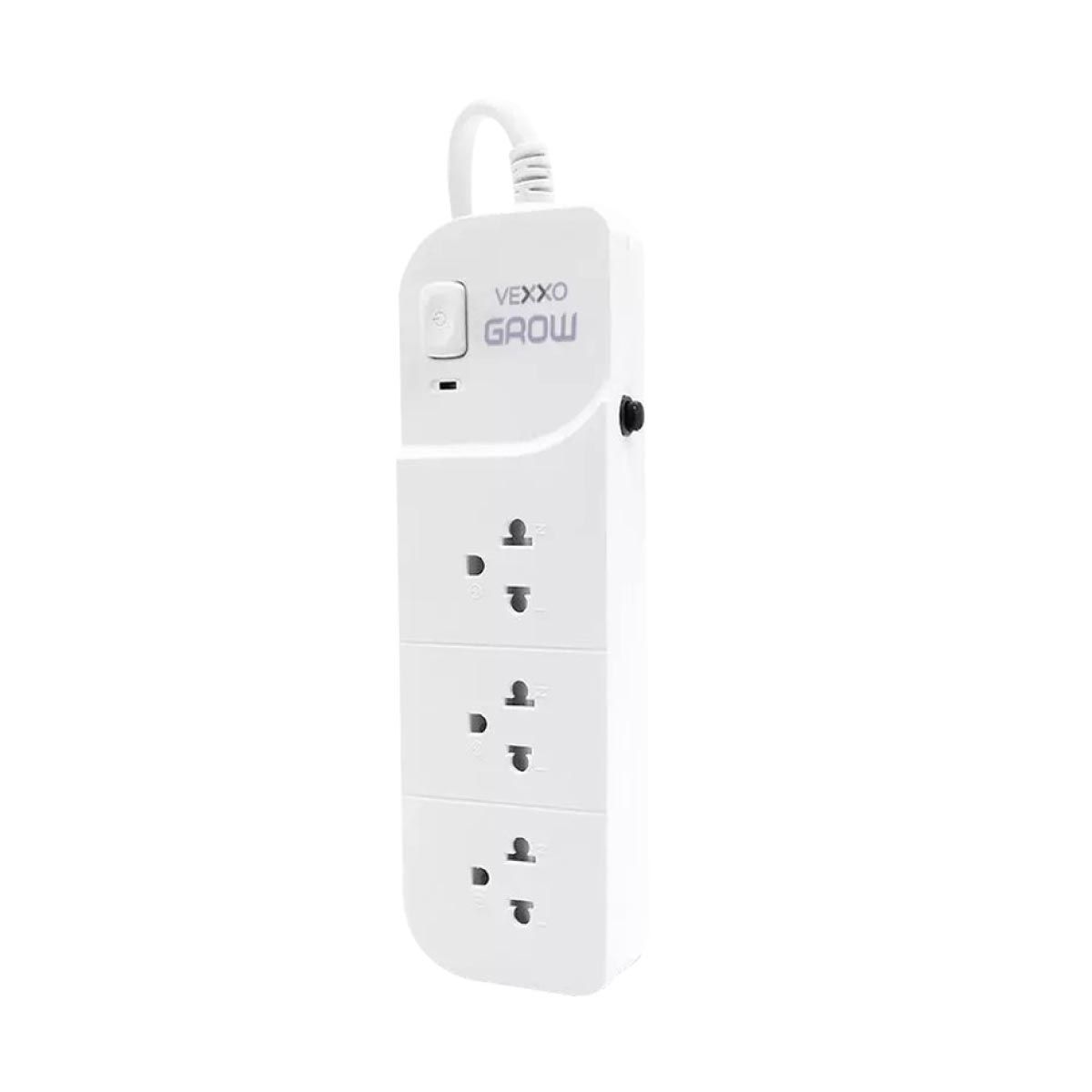 VEXXO ปลั๊กVEXXO สปอร์ตเทคโกลว์ 1สวิตซ์ 3ช่อง สีขาว 5Mรุ่นF5STB-VG01-1302