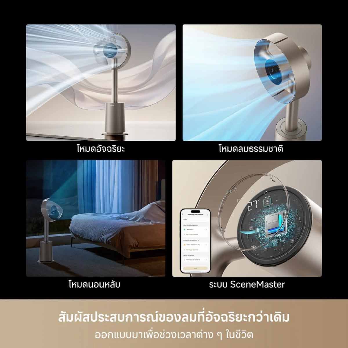 DREAME พัดลมไร้ใบพัดDREAME+ฟอกอากาศ สีทอง รุ่นMF10