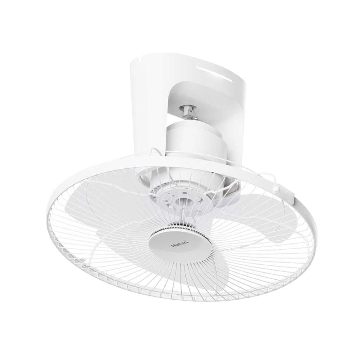 HATARI พัดลมติดเพดานส่ายรอบตัว 16 นิ้ว(รีโมท)สีขาว รุ่น C16R1