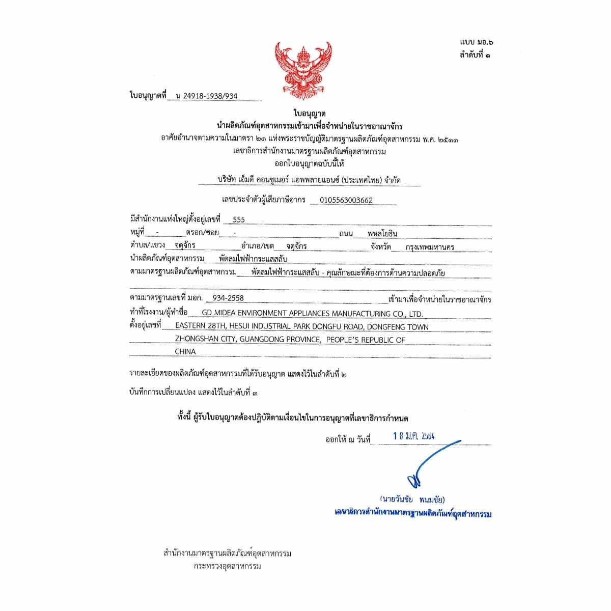 MIDEA พัดลมติดผนังขนาด 16 นิ้ว รุ่น FW40-6H