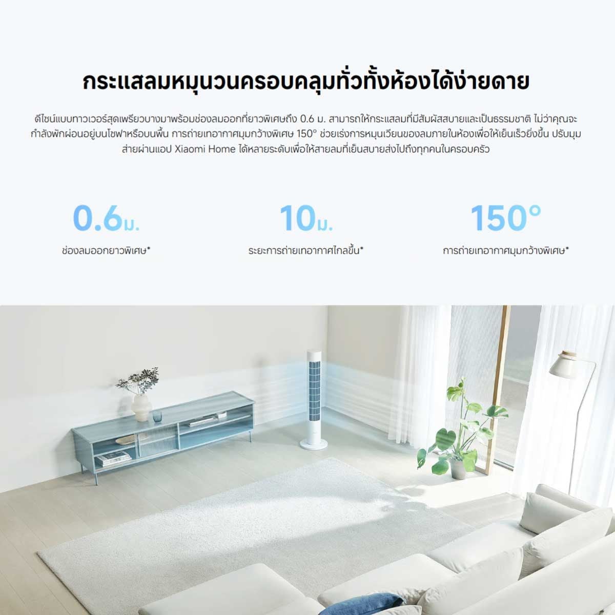 Xiaomi Smart Tower Fan 2 พัดลมตั้งพื้น รุ่น  BHR9633TH