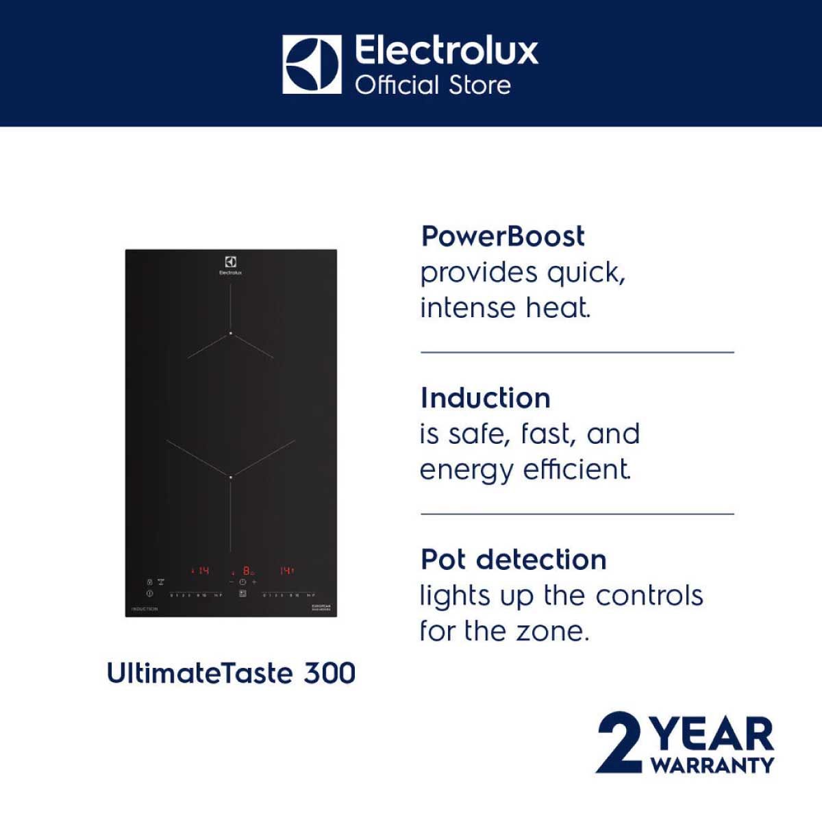 ELECTROLUK เตาInduction Built-in 30CM 2หัว ดิจิตอล รุ่นEHI325CA