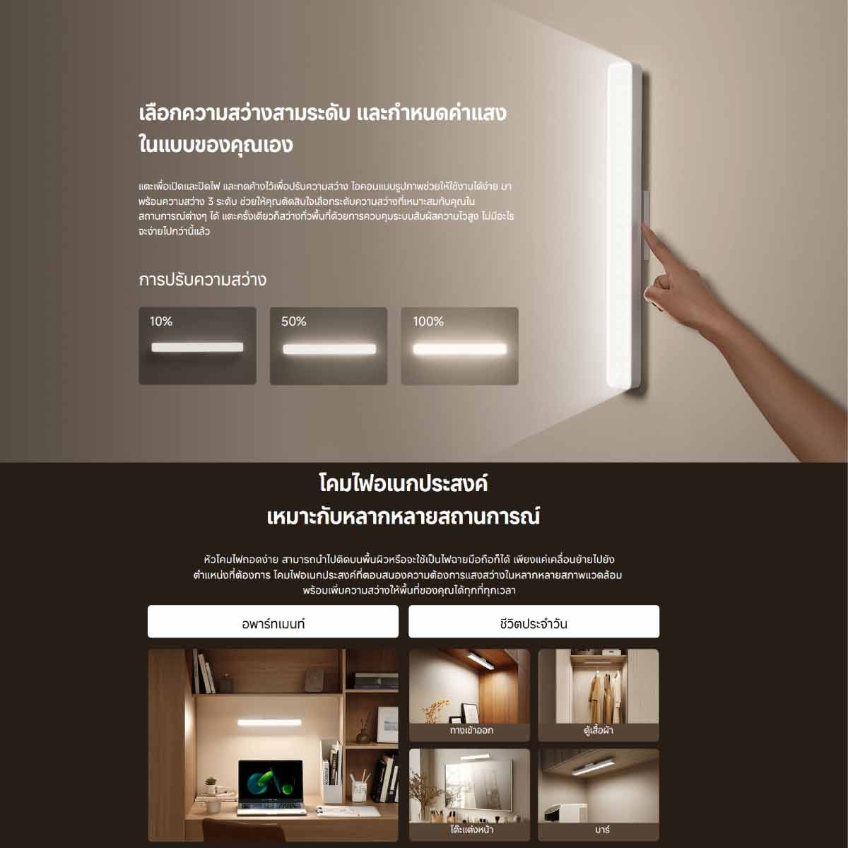 Xiaomi Magnetic Reading Light Bar  แท่งไฟแม่เหล็กสำหรับอ่านหนังสือ