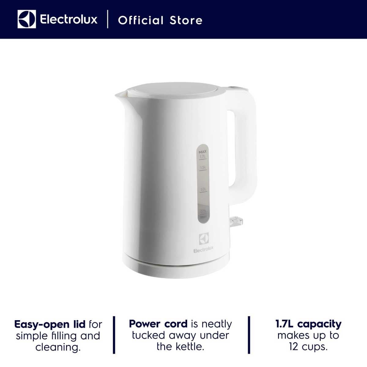 ELECTROLUX กาต้มน้ำ  1.7 ลิตร,  2200 วัตต์  รุ่น E2EK1-100W