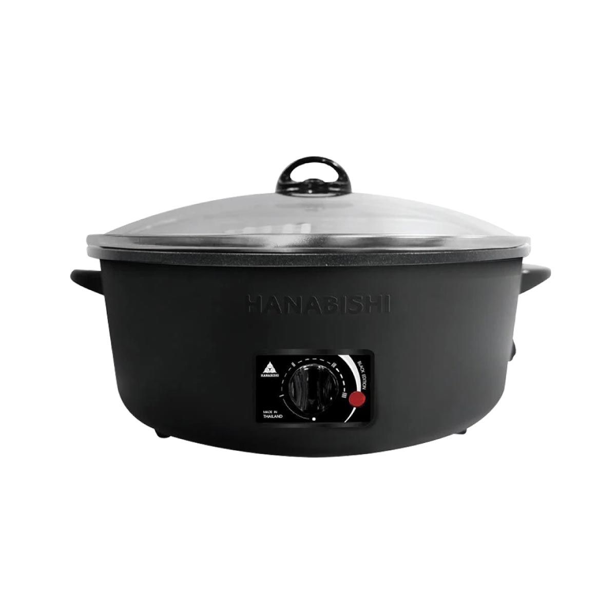 HANABISHI  กระทะไฟฟ้า10" เคลือบเทปล่อนสีดำ HGP-10T