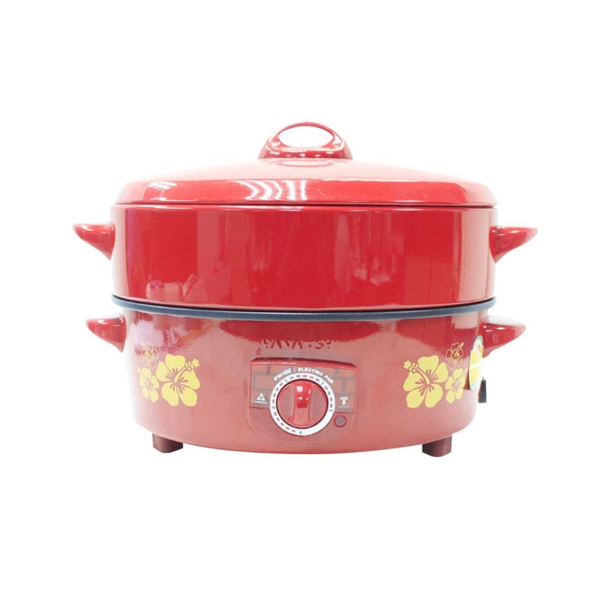 HANABISHI กระทะไฟฟ้า รุ่น HGP-14ST กำลังไฟ 1350 วัตต์ แบบมีซึ้ง เคลือบเทปล่อน