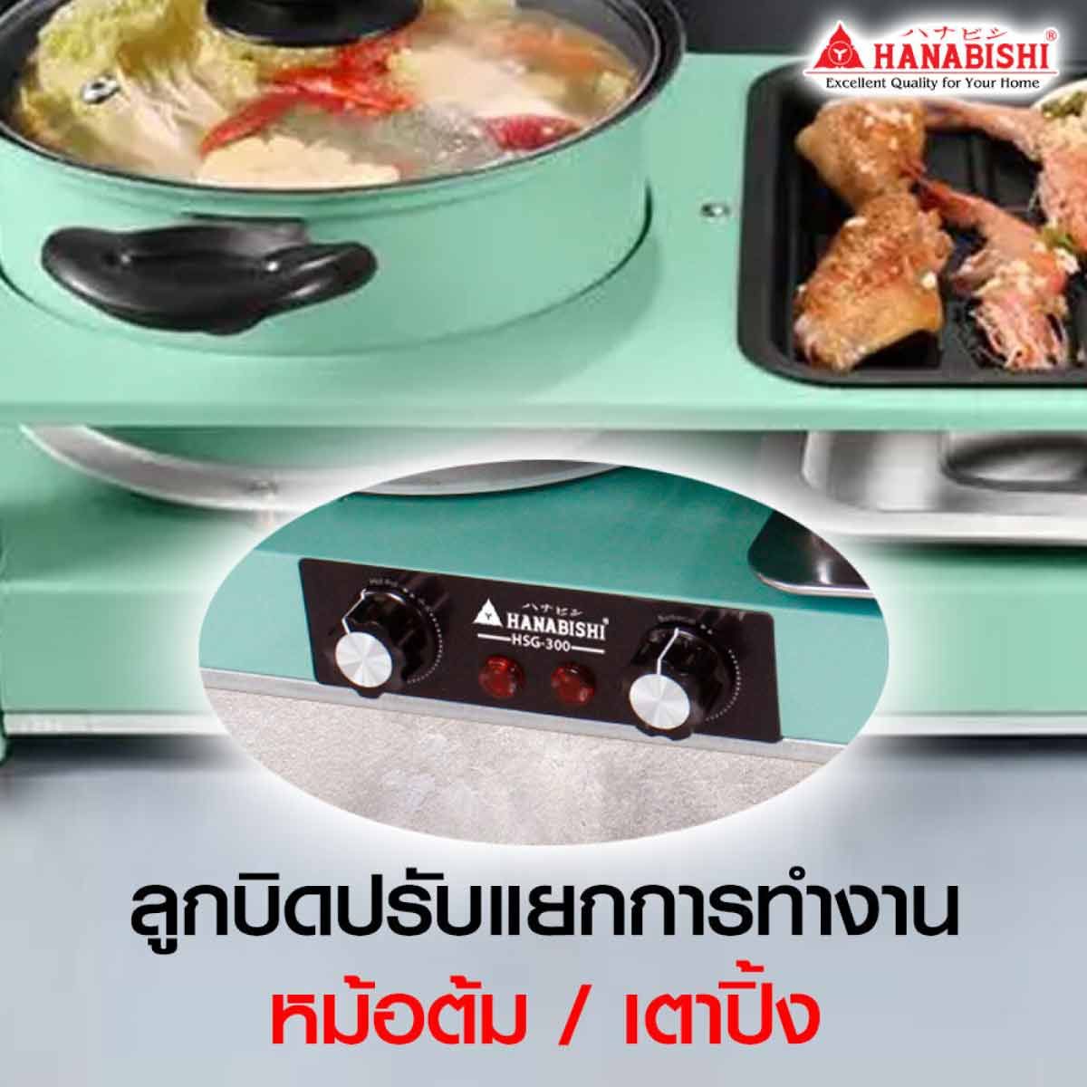 HANABISHI เตาปิ้ง-ย่าง ชาบู HSG-300 เตาปิ้งย่างแบบ 3 in 1