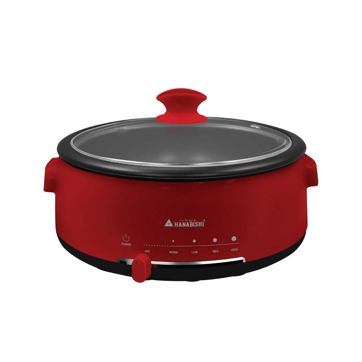 HANABISHI  หม้อสุกี้/ชาบู 3ลิตร 1300W รุ่นPS-305 สีแดง