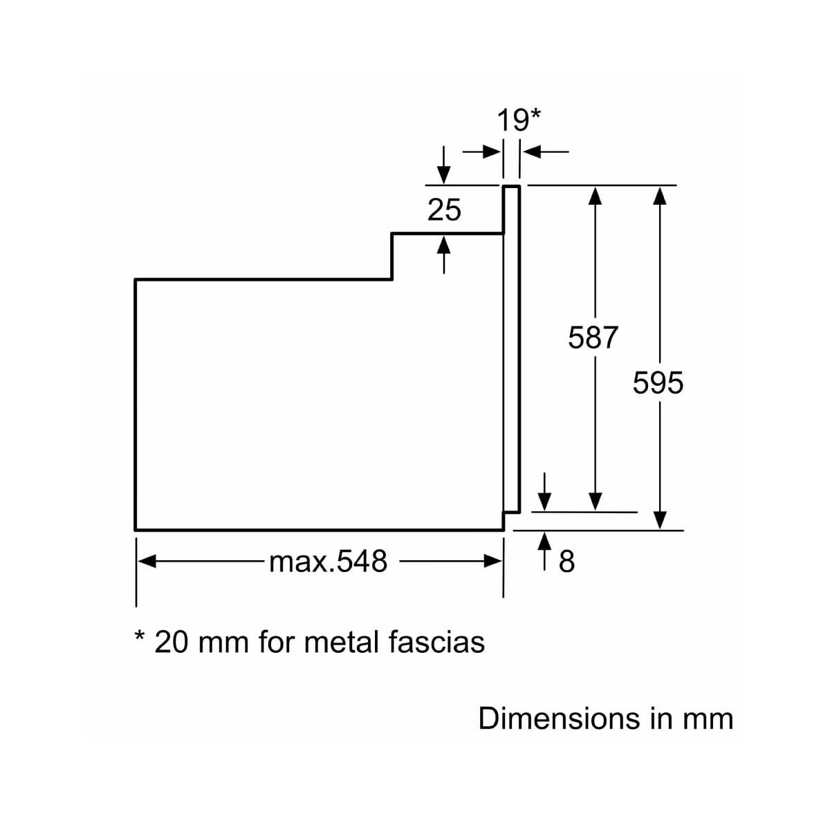 BOSCH เตาอบแบบฝัง60cm 71ลิตร Series2 รุ่น HBF011BA1T