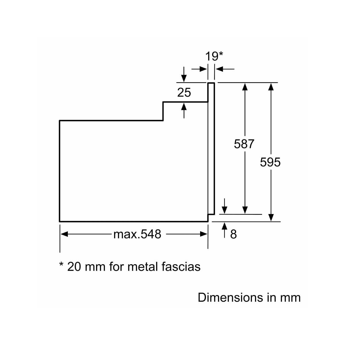BOSCH เตาอบแบบฝัง60cm 71ลิตร Series2 รุ่นHBF011BR0T