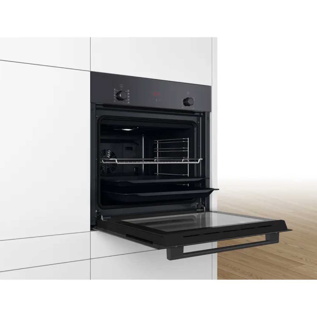 BOSCH เตาอบแบบฝัง ซีรี่ 2  60cm 66ลิตร สีดำ รุ่นHBF512BB1T