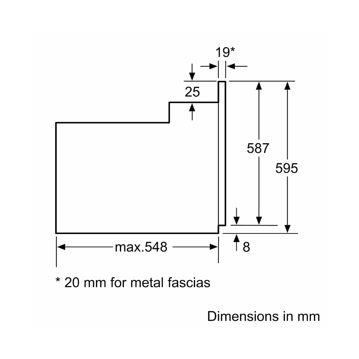BOSCH เตาอบแบบฝัง60cm 66ลิตร Series2  รุ่น HBF512BS1H