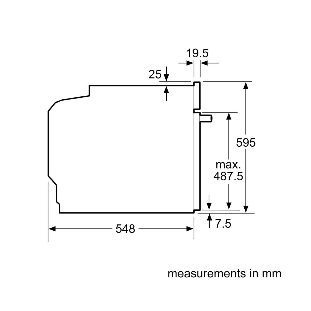 BOSCH เตาอบแบบฝัง 60cm 76ลิตร Seres4 รุ่น HJA715BA0K