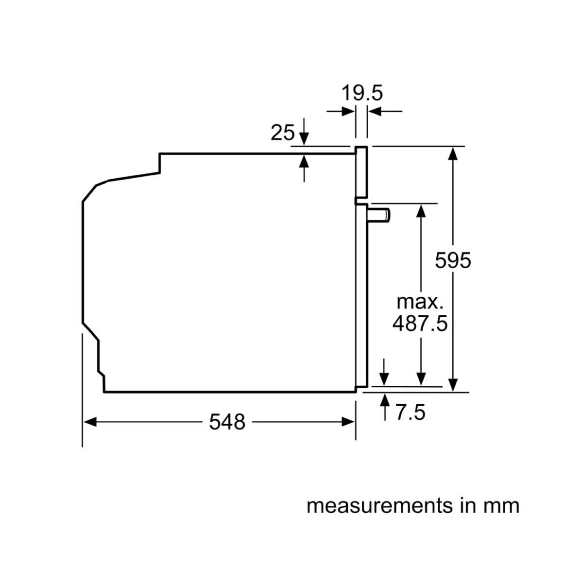 BOSCH เตาอบแบบฝั ง 6 0cm Serie 6 ขนาด 76 ลิตร สีดำ รุ่นHBJG852YB0K