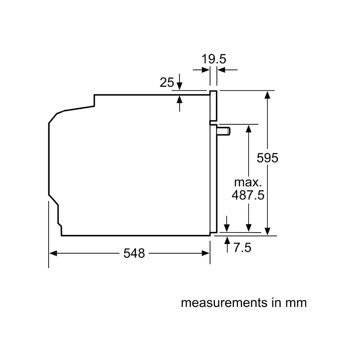 BOSCH เตาอบแบบฝัง60cm 76ลิตร Series6 รุ่น HJG852YN0K