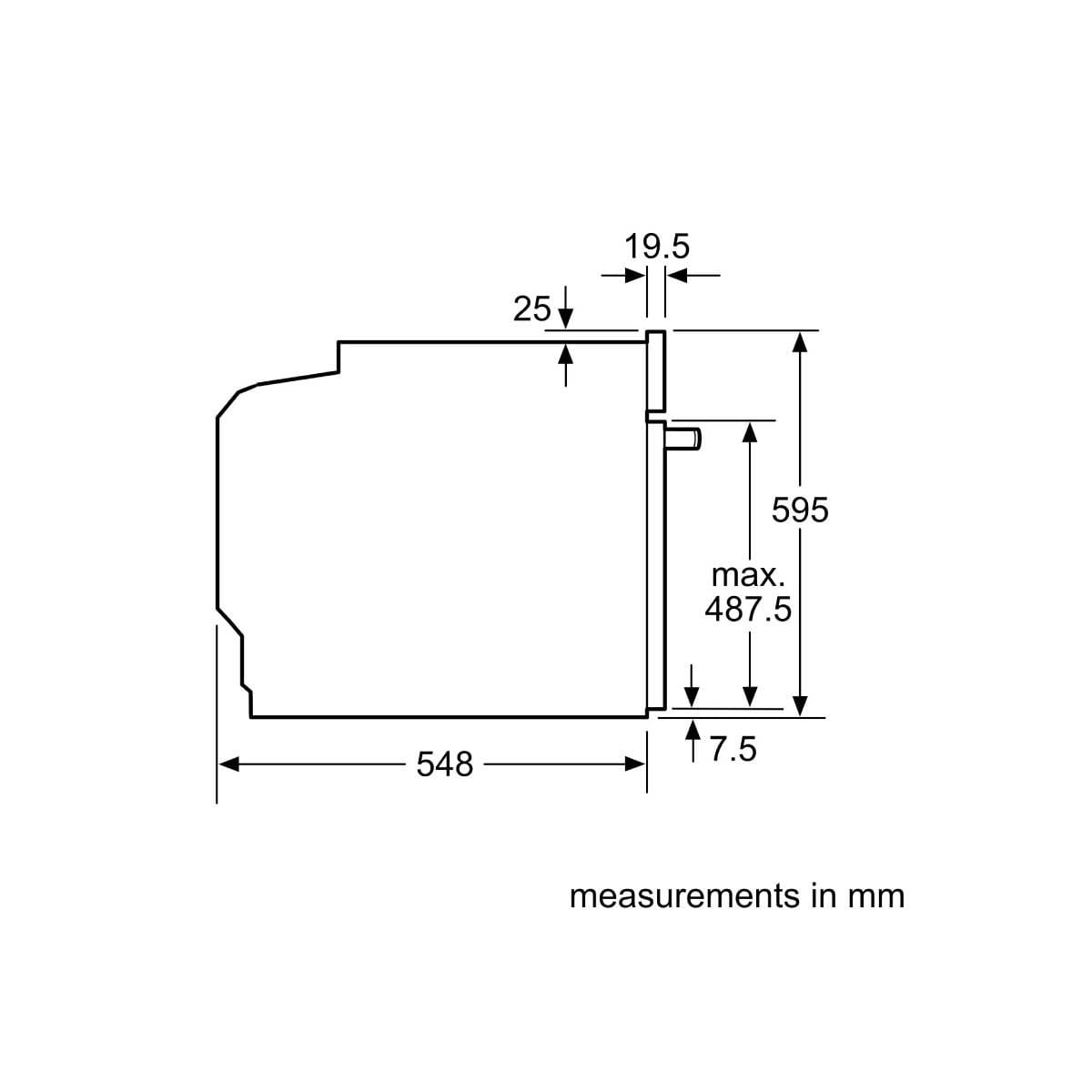 BOSCH เตาอบแบบฝัง60cm 76ลิตร สีดำ รุ่นHUA736EG0K