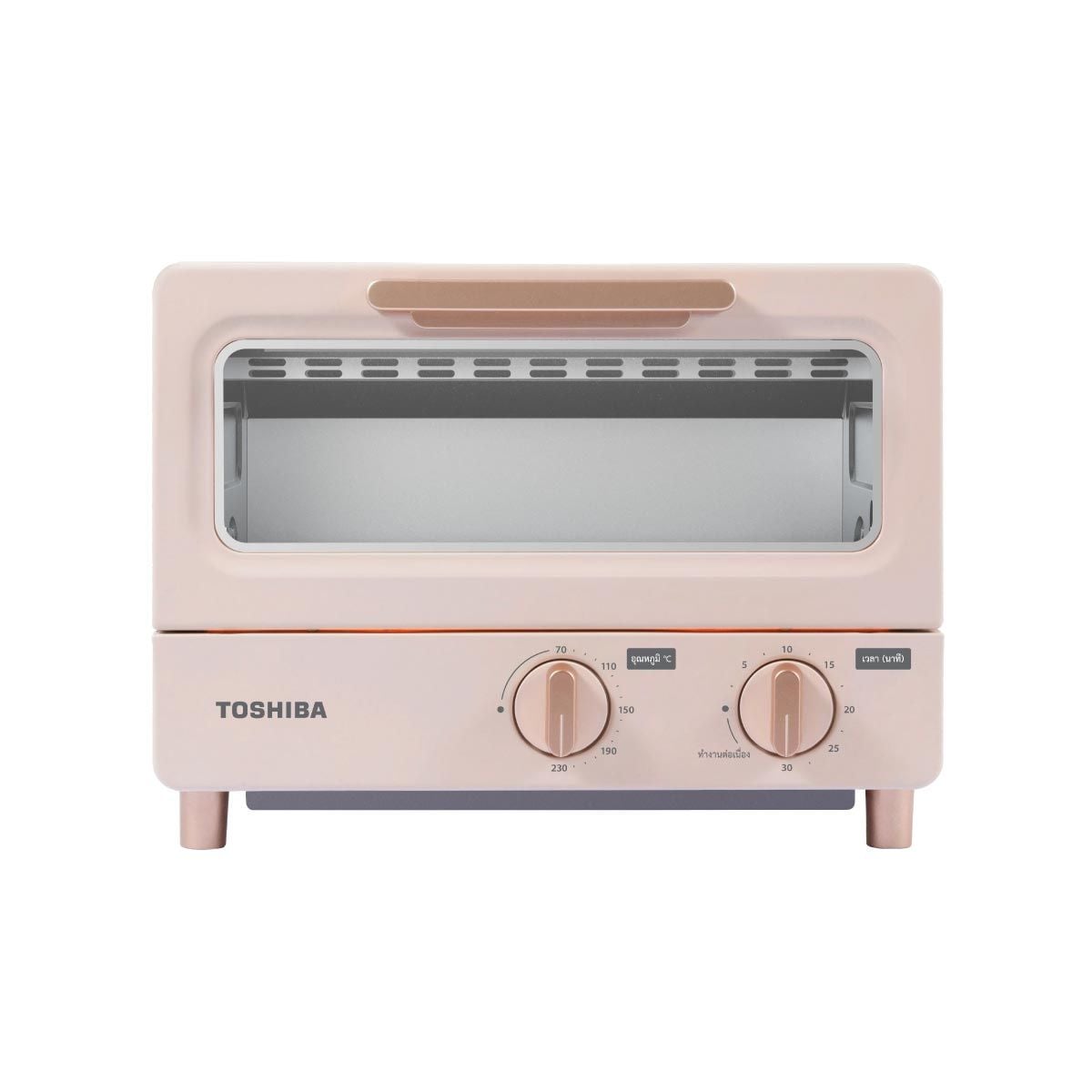 TOSHIBA  เตาอบไฟฟ้า10ลิตร 1000W สีครีมชมพู รุ่นET-TD7080(PN)