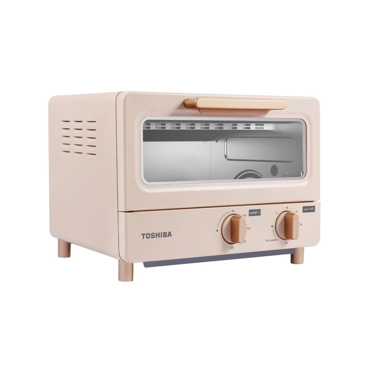 TOSHIBA  เตาอบไฟฟ้า10ลิตร 1000W สีครีมชมพู รุ่นET-TD7080(PN)